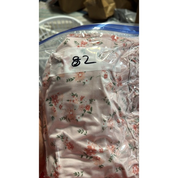 Shein Floral Tiered Midi Dress Off Shoulder Smocked Waist Short Sleeve‎ Pink M - Picture 8 of 12